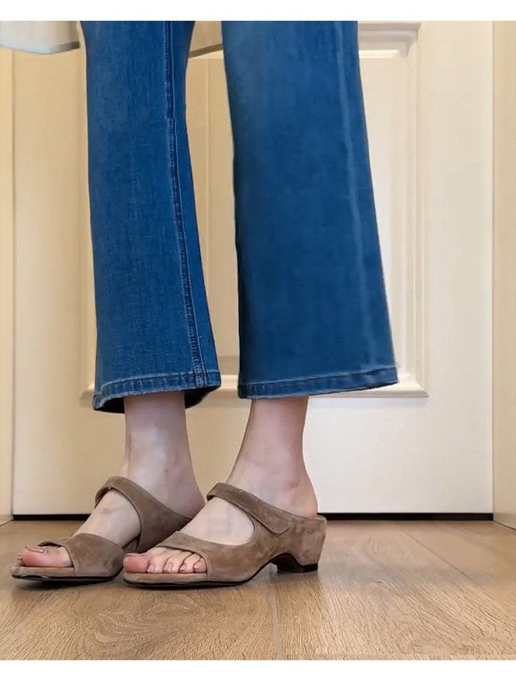 Sheepskin Texture Minimalist One-Strap Slide Sandals