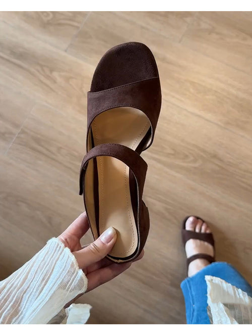 Sheepskin Texture Minimalist One-Strap Slide Sandals