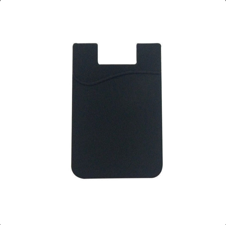 5x Silicone Credit Card Holder - Black Wallet Pocket Sticker