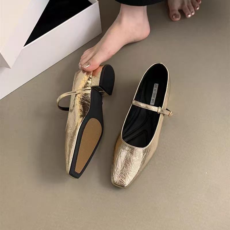 2026 New Arrival Women's Silver Block Heel Mary Janes