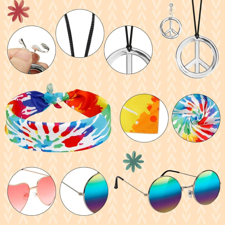 Hippie Costume Accessories Silver Set - Sparkling Jewelry