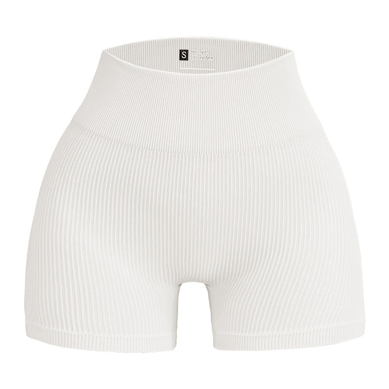 European and American Seamless Ribbed Yoga Shorts for Comfort