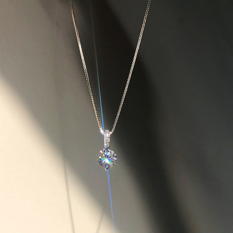 Minimalist Delicate Solitaire Pendant Necklace for Women