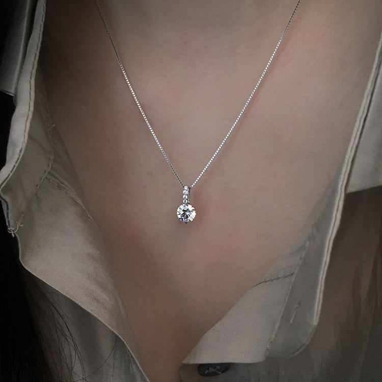 Minimalist Delicate Solitaire Pendant Necklace for Women