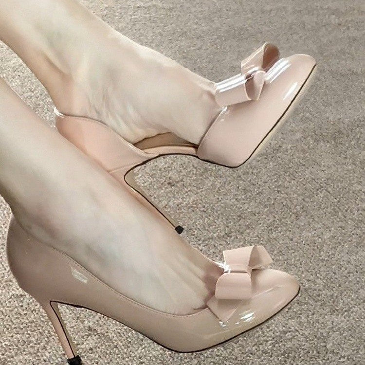 Fairy Style High Heels for Women - Bow Side Cutout Stiletto