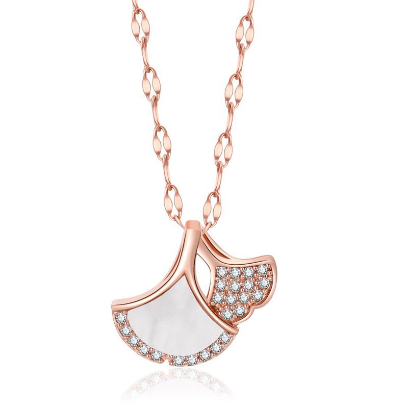 Dainty Ginkgo Leaf Pendant Necklace for Women - Elegant Sweater Jewelry