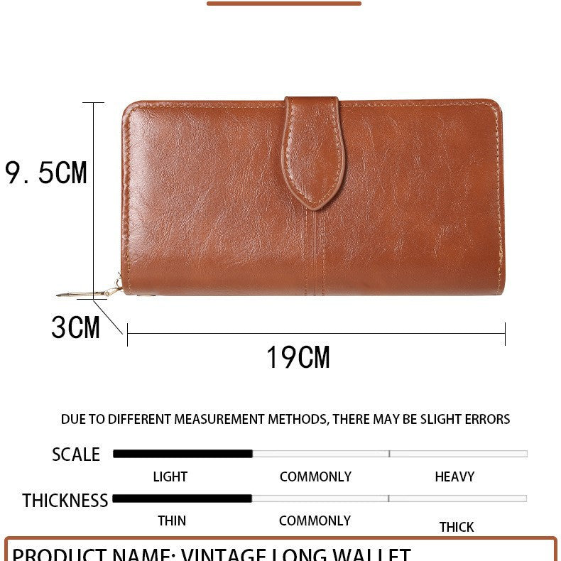 Long Leather Wallet for Women - Exquisite High-End Card Case