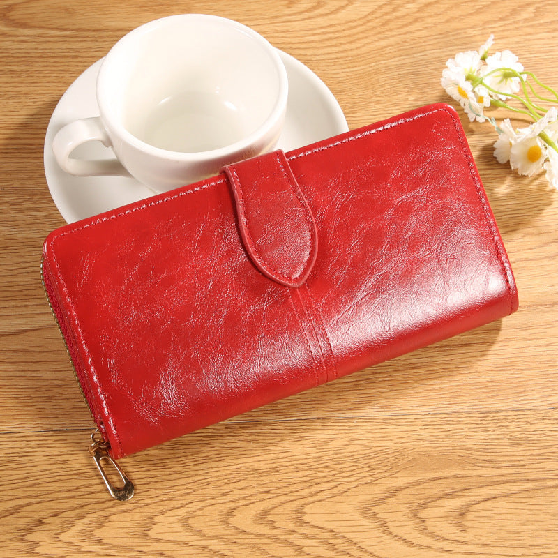 Long Leather Wallet for Women - Exquisite High-End Card Case