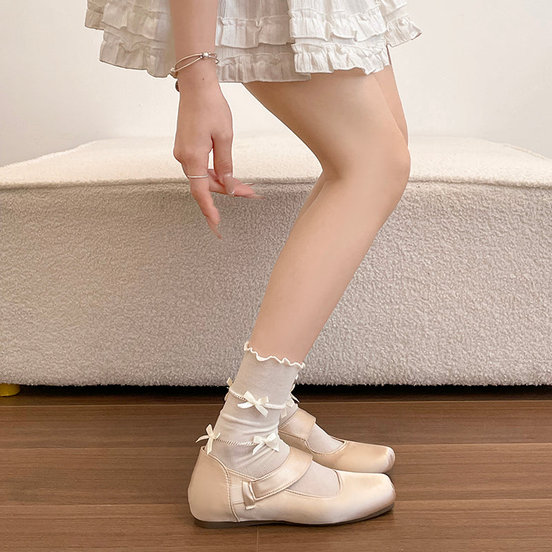 Women French Minimalist Adjustable Ring Mary Jane Flats