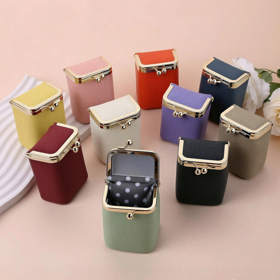 Leather Mini Red Lipstick Bag - Chic & Stylish Makeup Bag