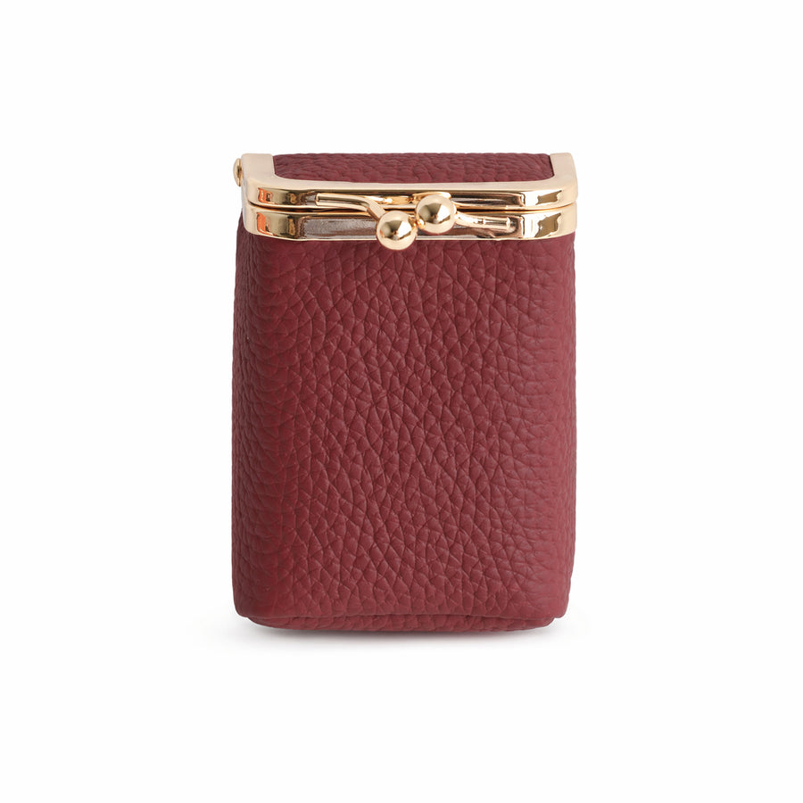 Leather Mini Red Lipstick Bag - Chic & Stylish Makeup Bag