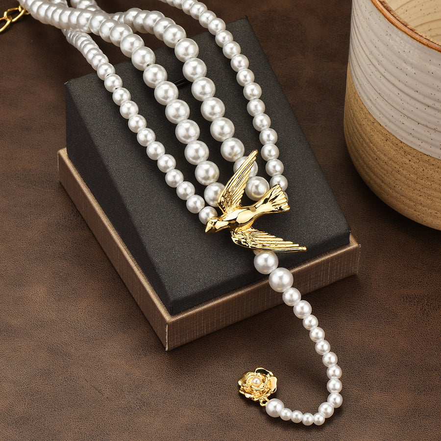 Elegant High-End Thorn Bird Pearl Necklace for Women