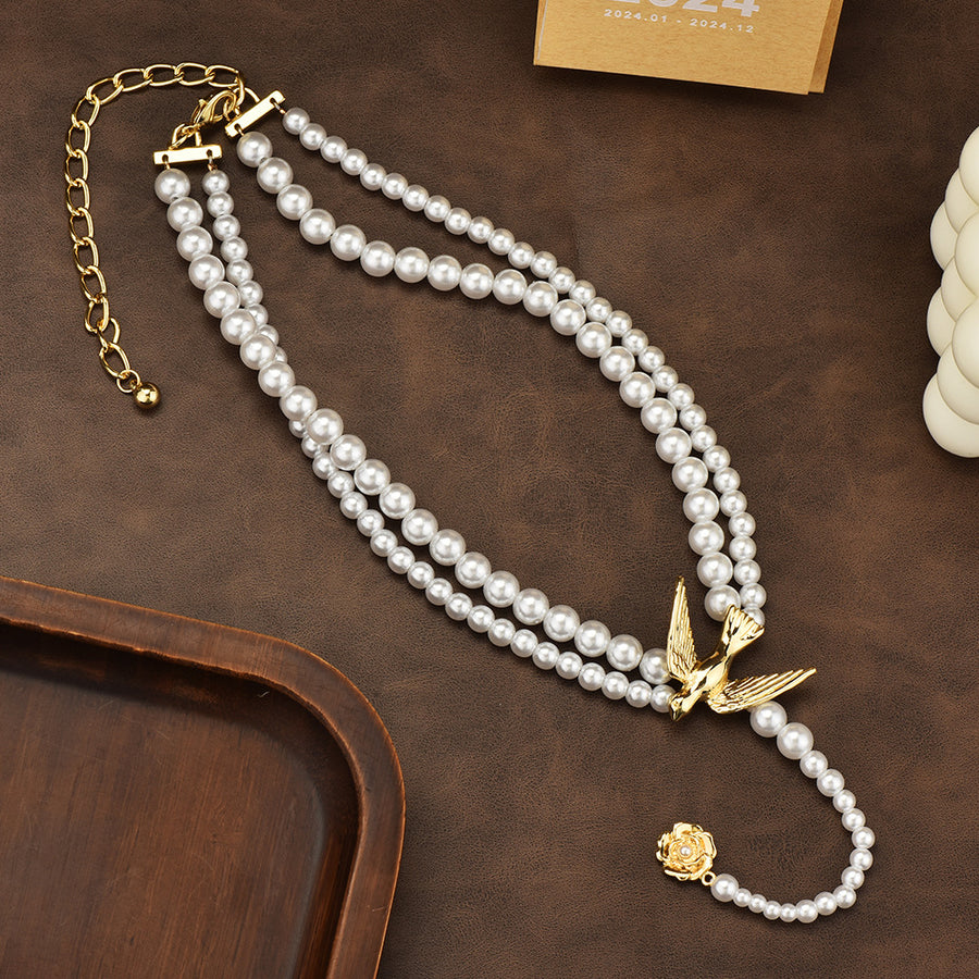 Elegant High-End Thorn Bird Pearl Necklace for Women