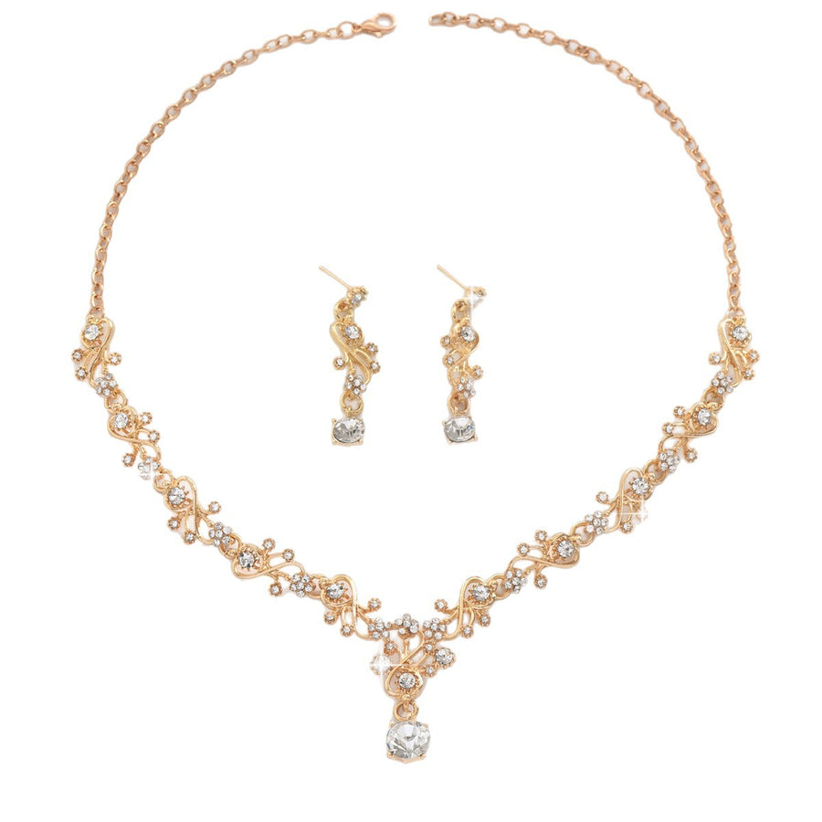 Elegant Cross-Border Bridal Jewelry Necklace Set