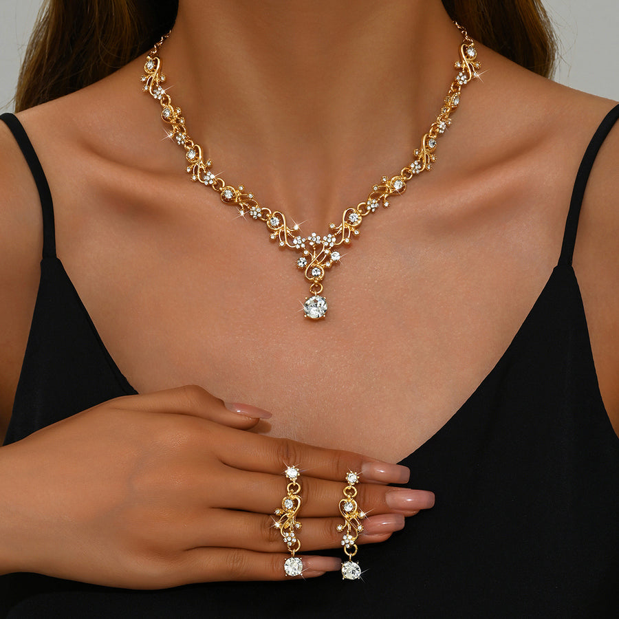 Elegant Cross-Border Bridal Jewelry Necklace Set