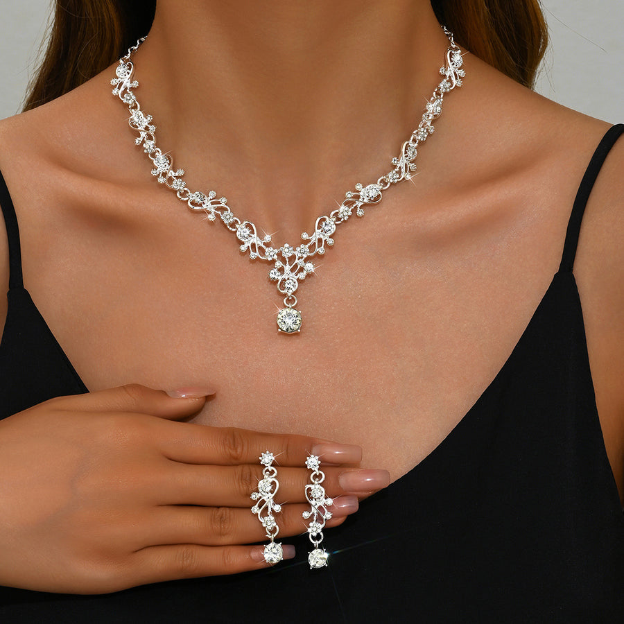 Elegant Cross-Border Bridal Jewelry Necklace Set