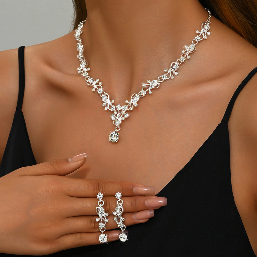 Elegant Cross-Border Bridal Jewelry Necklace Set