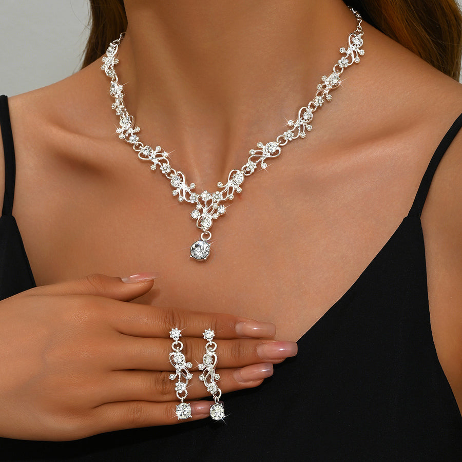 Elegant Cross-Border Bridal Jewelry Necklace Set