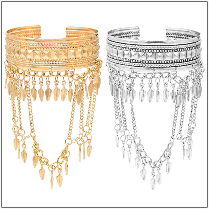 Fashion Retro Coin Tassel Bracelet - Adjustable Arm Jewelry