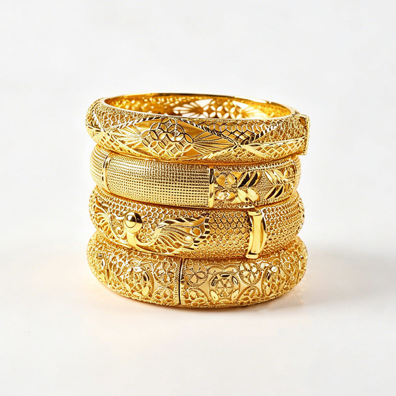 Cross-Border Gold-Plated Bracelet - Retro Four-Leaf Clasp