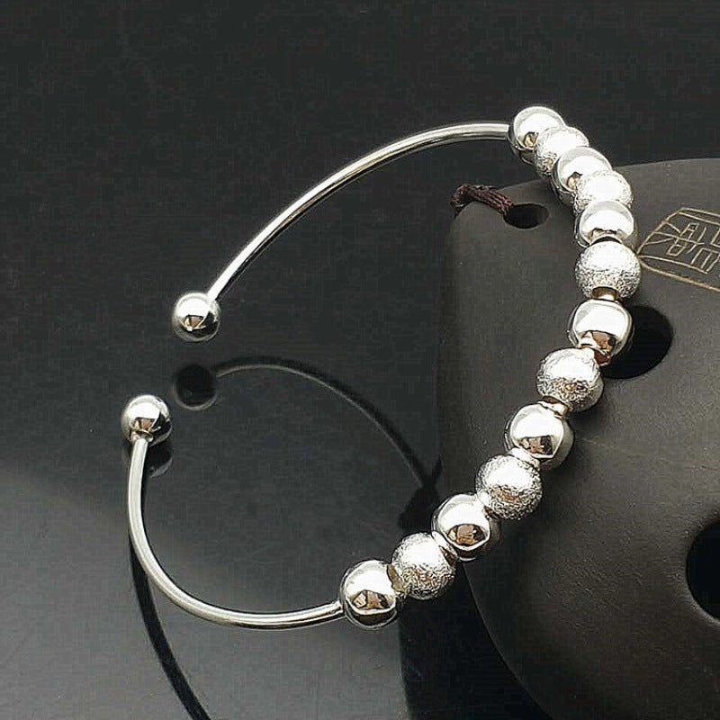 Ethnic Style Retro Miao Silver Plated Lucky Word Bracelet