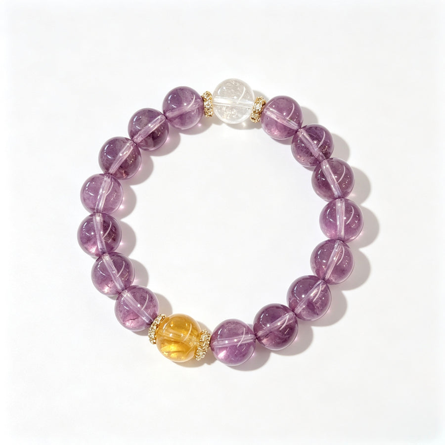 Bolivian Amethyst Crown Chakra Bracelet - Clarity & Wisdom