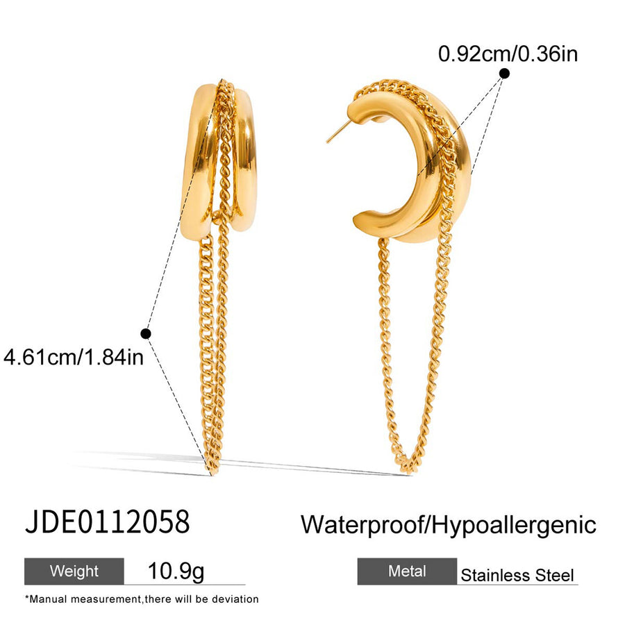 Light Luxury Titanium Steel Tassel Earrings for Women