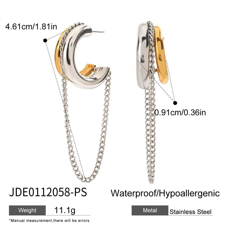 Light Luxury Titanium Steel Tassel Earrings for Women