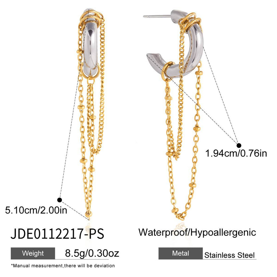 Light Luxury Titanium Steel Tassel Earrings for Women