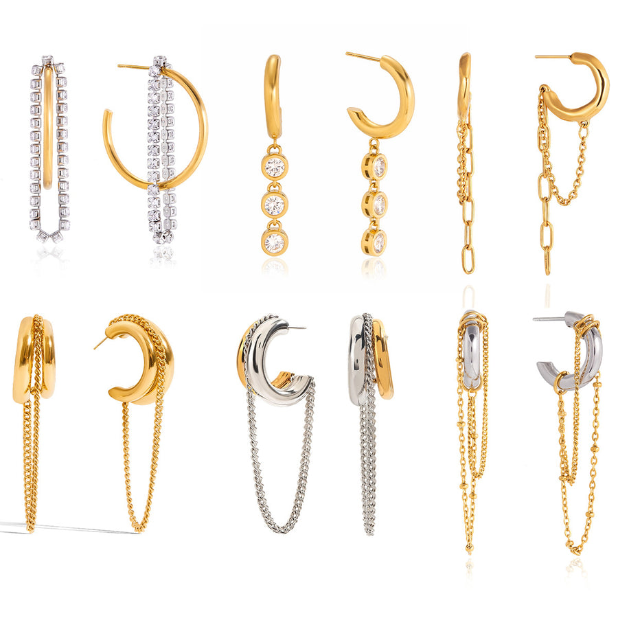 Light Luxury Titanium Steel Tassel Earrings for Women