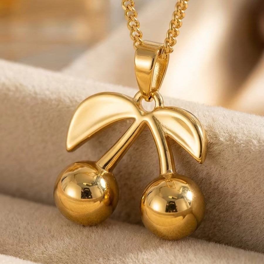 2Pcs Women 3D Cherry Fruit Jewelry Set - Trendy & Sweet