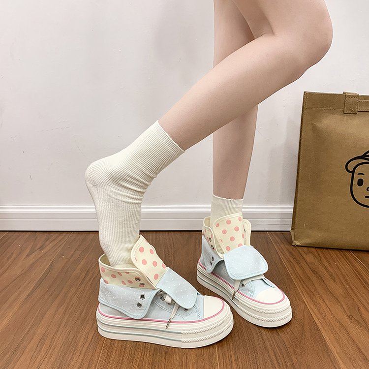 2026 Spring Fall Women's Unique Design Plaid High Top Shoes