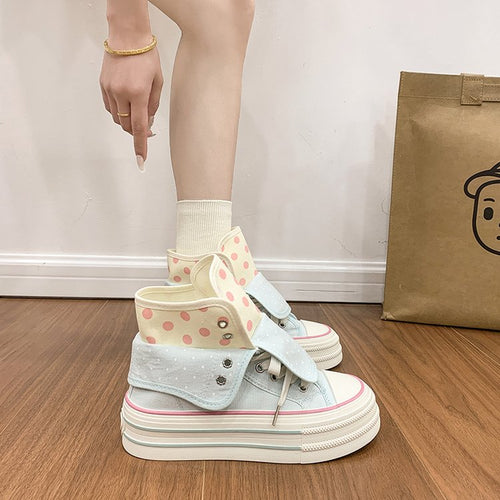 2026 Spring Fall Women's Unique Design Plaid High Top Shoes