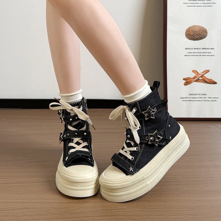 2026 Women's Unique Elevating StarPattern Platform HighTop Shoes