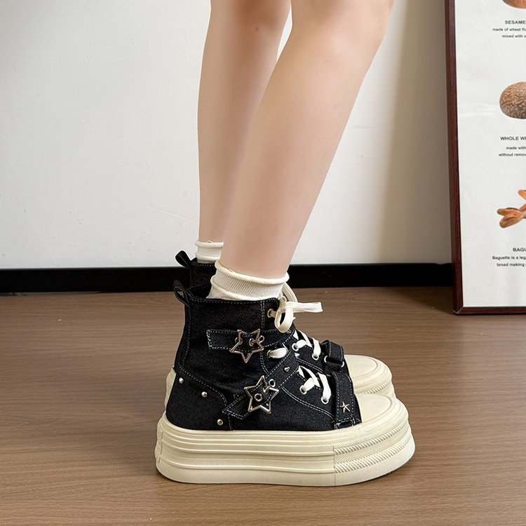 2026 Women's Unique Elevating StarPattern Platform HighTop Shoes
