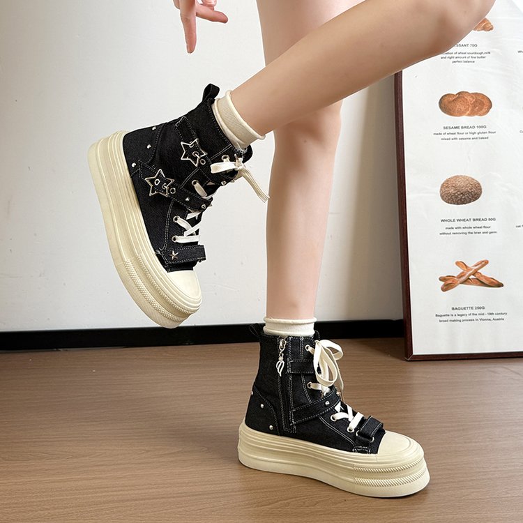 2026 Women's Unique Elevating StarPattern Platform HighTop Shoes