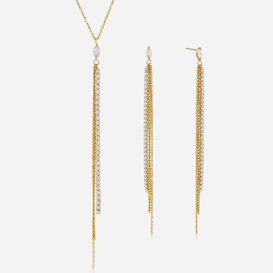 Elegant Titanium Steel Jewelry Set for Women - Light Luxury
