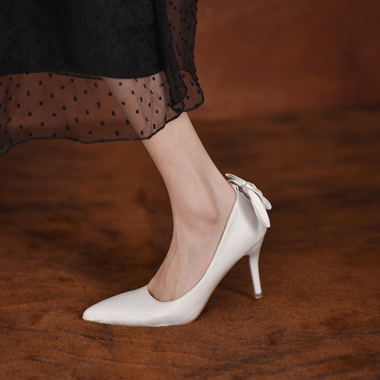 New High Heels Thin Heel Pointed Toe Bridal Shoes
