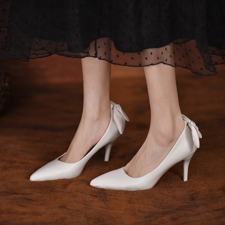 New High Heels Thin Heel Pointed Toe Bridal Shoes