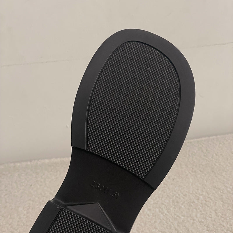 Women's Platform Loafers - Comfortable Retro Leather Shoes