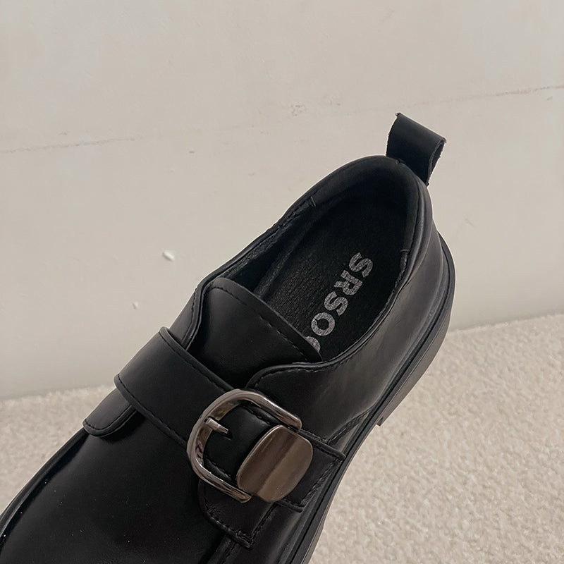 Women's Platform Loafers - Comfortable Retro Leather Shoes