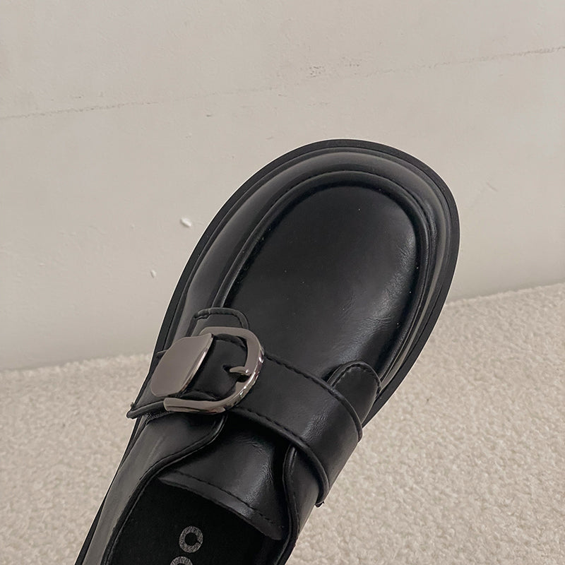 Women's Platform Loafers - Comfortable Retro Leather Shoes
