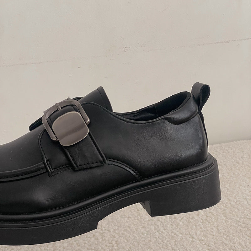Women's Platform Loafers - Comfortable Retro Leather Shoes