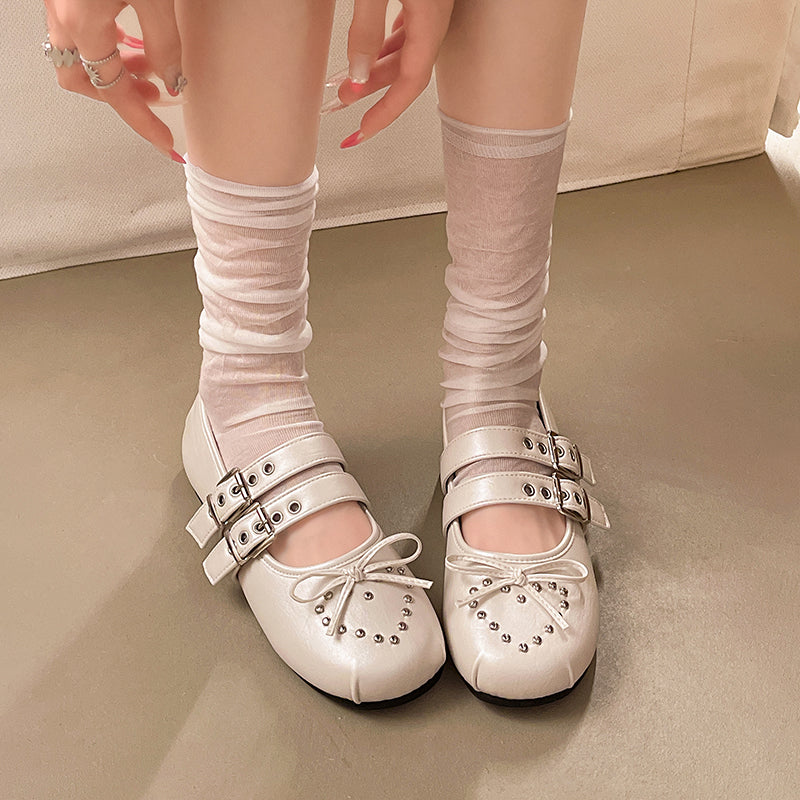 French Retro Rivet Mary Jane Flats for Women - 2026 Spring Style