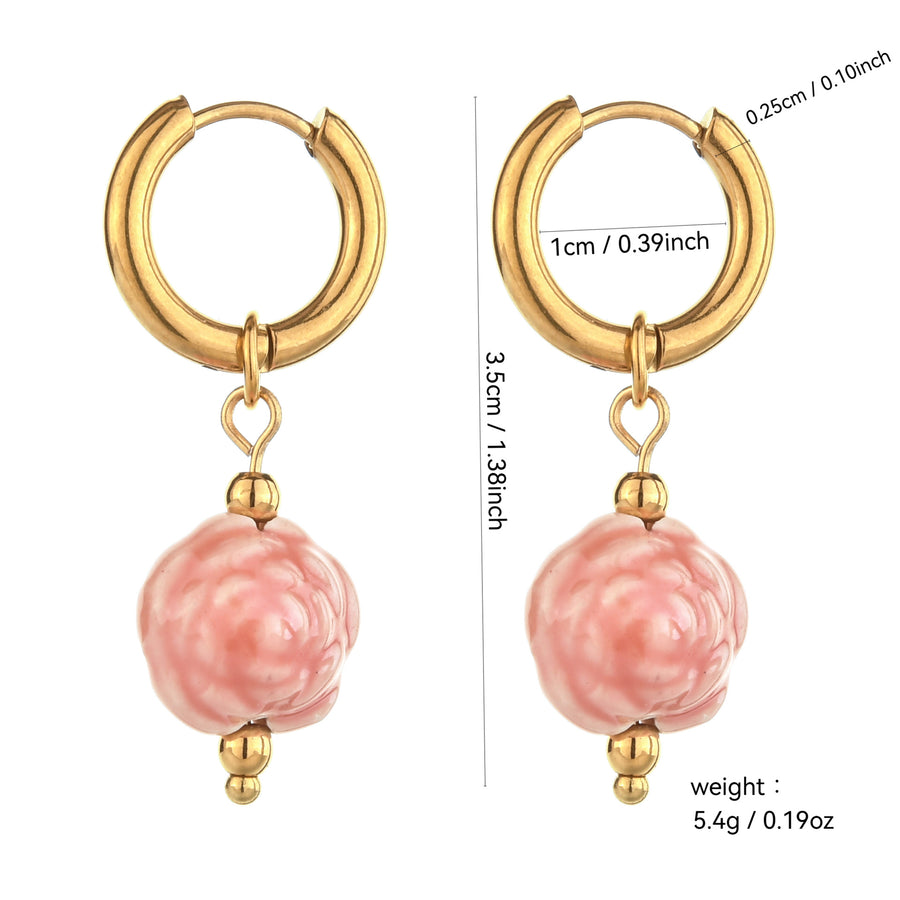 Lustrous Heart-Shaped Stainless Steel Earrings for Women