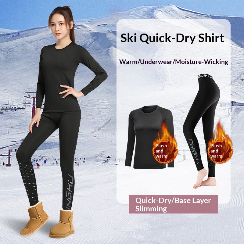 Women's Outdoor Skiing Yoga Fitness Set - Long Sleeve Top & Leggings