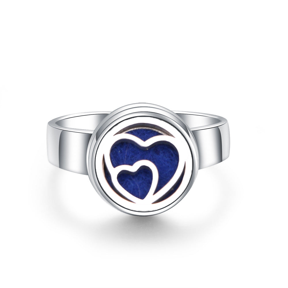 Stainless Steel Aromatherapy Locket Ring - Tree of Life Design