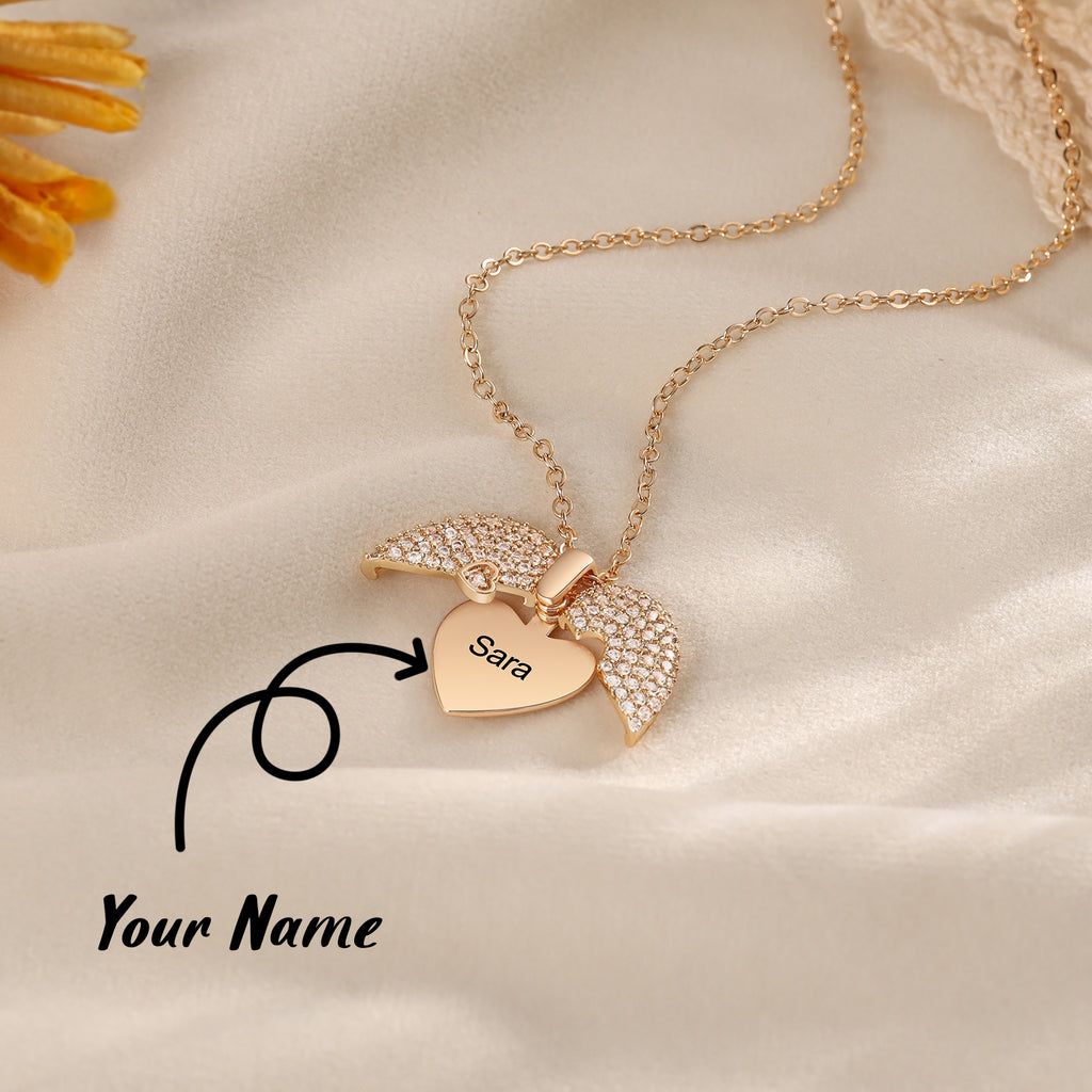 Personalized Heart Locket Necklace - Custom Engraved Gift
