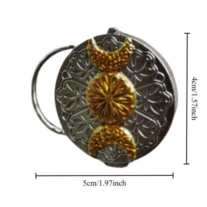 Triple Moon Silver Locket With Tree Of Life Charm