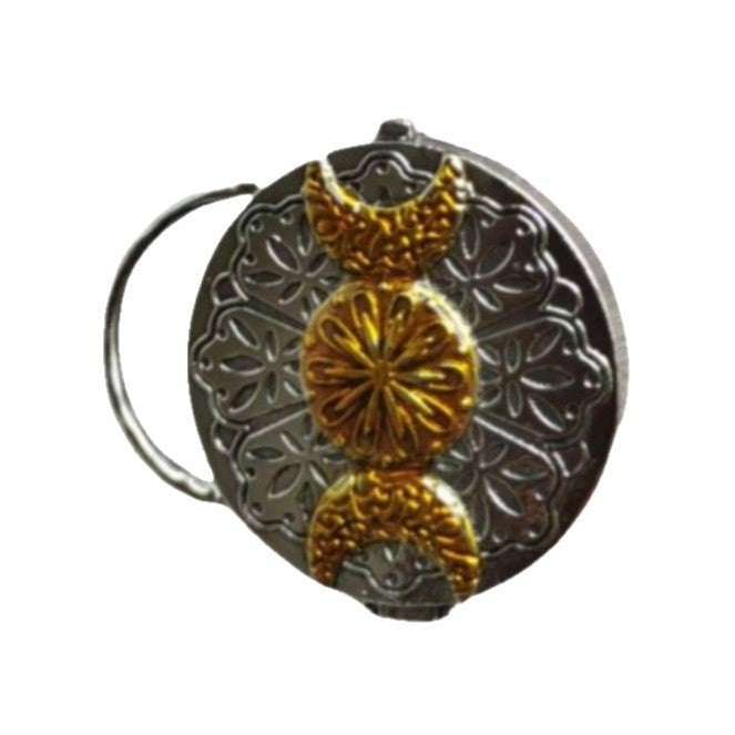 Triple Moon Silver Locket With Tree Of Life Charm